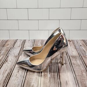 Aldo Women's Metallic Silver Mirror Pumps High Heel Dress Shoes Size 8.5